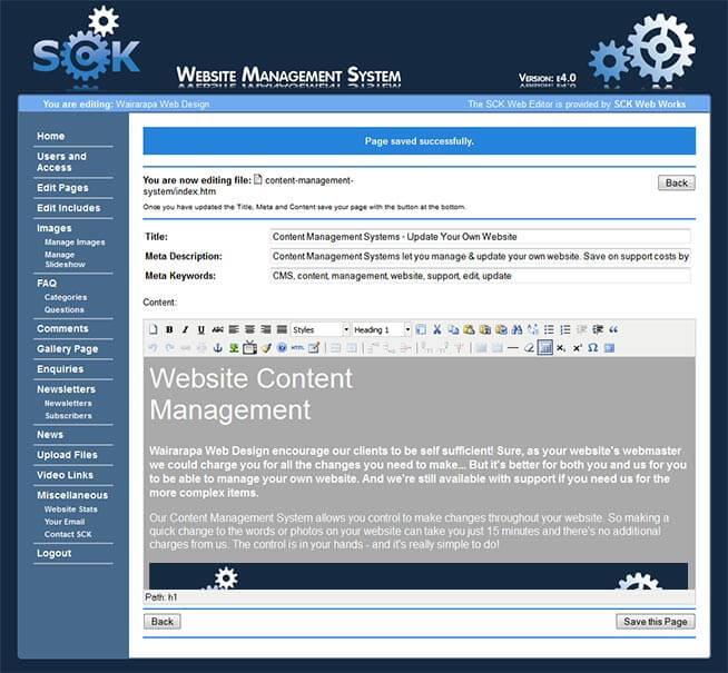 SCK Web Works Content Management System